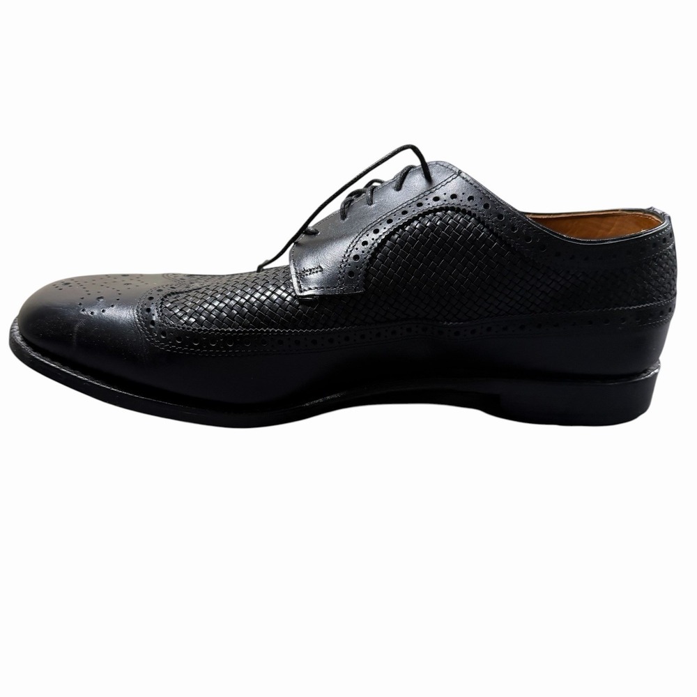 Allen Edmonds LEIDEN Leather Shoes Men 13 Black Wingtip - Picture 4 of 10